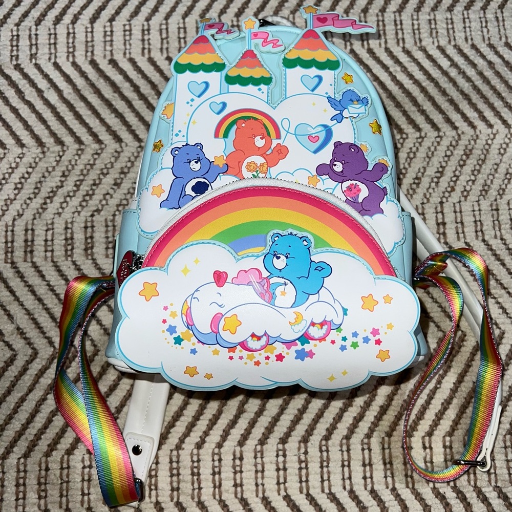 Loungefly Care Bears Care a Lot Castle Mini Backpack